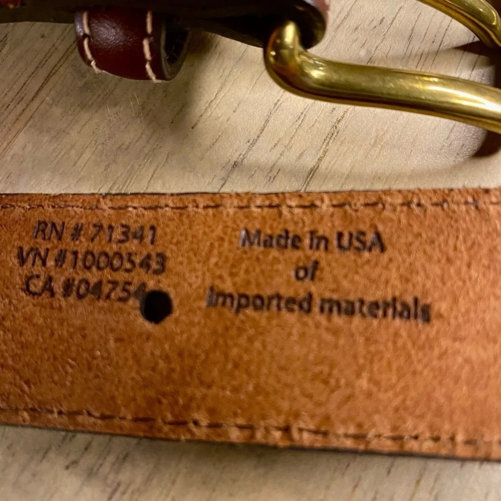 LL Bean Comfort Waist Belt‎ Men Black & Maroon Size 42